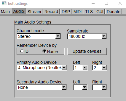 butt audio input